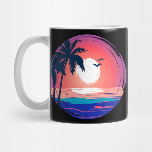 Beach Sunset Coconut Tree by Urbanprint